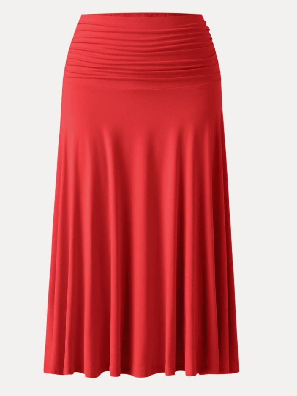 OGL | Eco-SkinKiss® Flowy Side Ruched A-line Midi Skirt Red | Medium New